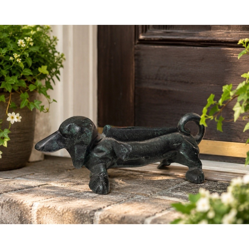 Cast Iron Dachshund Boot Scraper Wiener Dog Entryway Porch‎ Garden Decor 12"